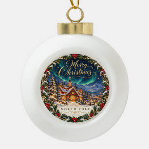 Boule en céramique Joyeux Noël au Pôle Nord