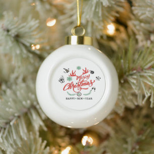 Boule En Céramique Joyeux Noël Bonne année