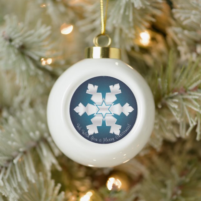 Boule En Céramique Joyeux Noël! Bonne année ! Flèche blanche (Arbre)