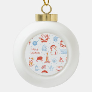 Boule En Céramique Joyeux Noël & Bonnes Fêtes Hiver Personnalisé