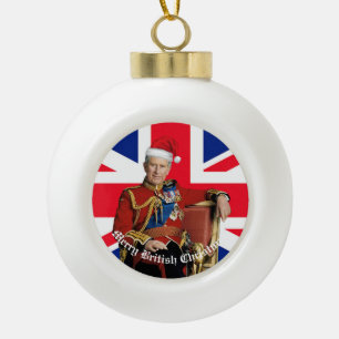Boule En Céramique Joyeux Noël britannique roi Charles III