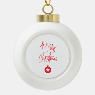 Boule En Céramique Joyeux Noël Famille Nouveau An Message