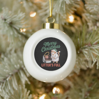 Boule En Céramique Joyeux Noël Litters Bac à Litière pour Chat Comple