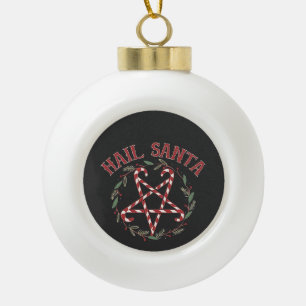 Boule En Céramique Joyeux Noël Satan Krampus Xmas Diable Bonbons