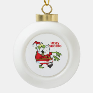 Boule En Céramique Joyeux Noël Zombie Père Noël