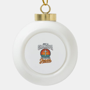 Boule En Céramique Juste un grand-père qui aime Jésus Vintage Cross S