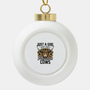 Boule En Céramique Juste Une Fille Qui Aime Les Vaches Highland Desig