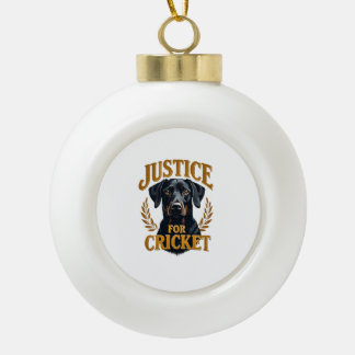 Boule En Céramique Justice pour Cricket Typographie Mémorial de Chien