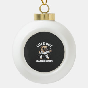 Boule En Céramique Karateka Pug Chien Mignon Mais Dangereux