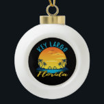 Boule En Céramique Key Largo Floride Palm Trees Beach<br><div class="desc">Clé Largo Floride Palmiers Floride Céramique Ball Ornement de Noël</div>