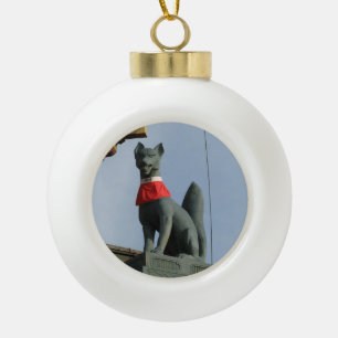 Boule En Céramique Kitsune キ ツ ネ (Fox) avec Bijou à la bouche