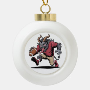 Boule En Céramique Krampus Jouer au football Noël Fitness Noël Noël N