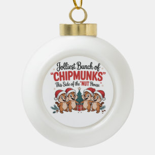 Boule En Céramique La bande de tamias la plus joyeuse Noël Rongeurs d