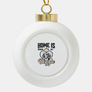 Boule En Céramique La maison est là où est mon Beagle Design de chien