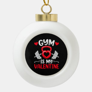 Boule En Céramique La salle de sport est mon cœur de la Saint-Valenti