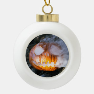 Boule En Céramique La tête Jack-o-Lantern d'un cavalier sans tête