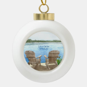 Boule En Céramique La Vie Est Meilleure À Lake Ceramic Ball Christmas
