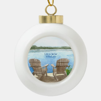 Boule En Céramique La Vie Est Meilleure À Lake Ceramic Ball Christmas