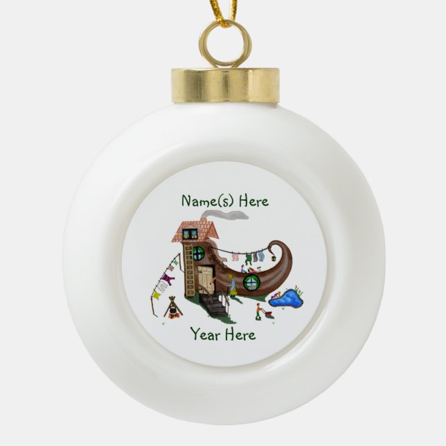 Boule En Céramique La Vieille Femme Dans La Chaussure (Devant)