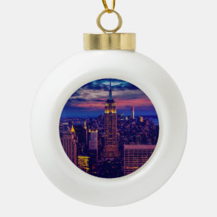 Boule En Céramique La ville de New York la nuit