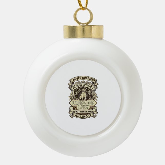 Boule En Céramique Labrador Lady Dog Crown Shield_1 (Devant)