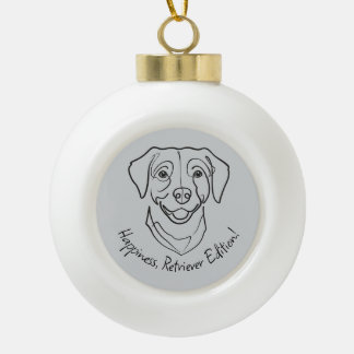 Boule En Céramique Labrador Retriever. Bonheur, Édition Retriever !