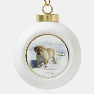 Boule En Céramique Labrador Retriever Christmas