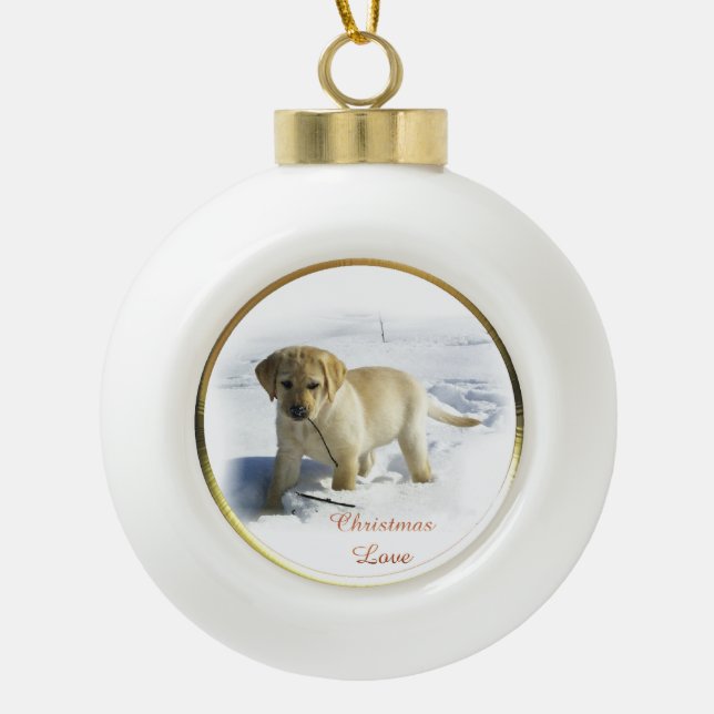 Boule En Céramique Labrador Retriever Christmas (Devant)