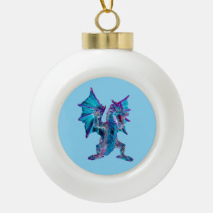 Boule En Céramique Lagon du serpent bleu mythique de la mer du dragon