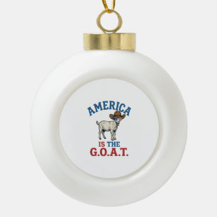 Boule En Céramique L'Amérique Est La G.O.A.T Chemise de Cow-boy Patri