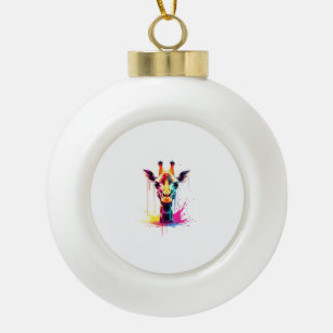 Boule En Céramique L'art animal africain La girafe colorée pour drôle