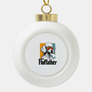 Boule En Céramique Le Fluffather Caniche Vintage Drôle de Chien Mafia