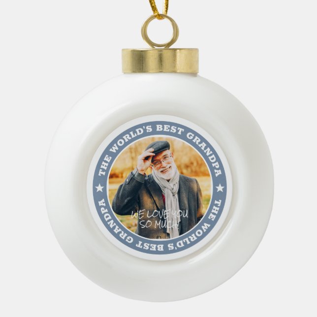 Boule En Céramique Le meilleur grand-père du monde moderne Star Photo (Devant)