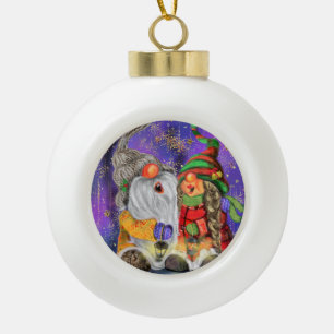 Boule En Céramique Les Gnomes de Noël chantent une chanson joyeuse