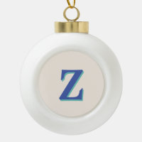 LETTRE INITIALE MOYENNE Bleue 3D Tendance | Couleu
