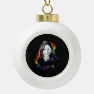 Boule En Céramique LGBTQ Rainbow Kamala Harris Spray Paint Pride
