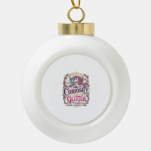 Boule En Céramique Licorne alimentée par la curiosité et pailletée St