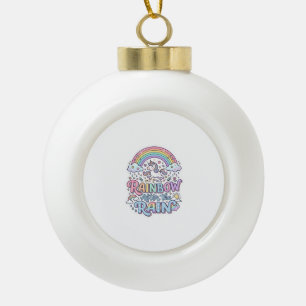 Boule En Céramique Licorne Arc-en-ciel Après la Pluie Vecteur Premium