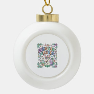 Boule En Céramique Licorne Bunnycorn Jardin Kawaii Typographie Design