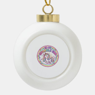 Boule En Céramique Licorne Dans Mon Ère Étincelante Impression Drôle