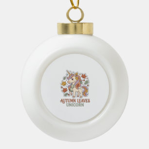 Boule En Céramique Licorne Feuilles D'automne Licorne Conception Grap