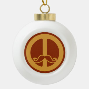 Boule En Céramique L'ornement de Noël de Peace Stache