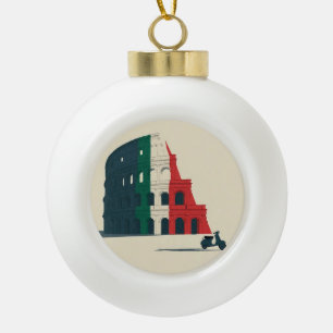 Boule En Céramique L'ornement métallique de collection "Noël romain"