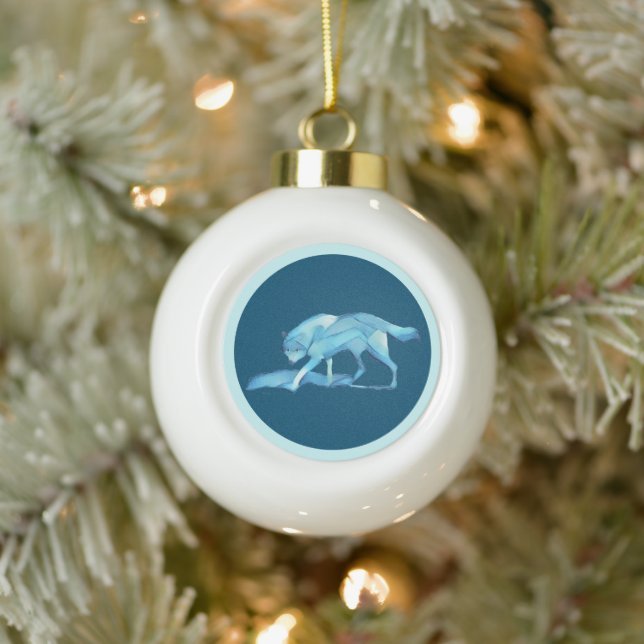 Boule En Céramique Loup bleu (Arbre)