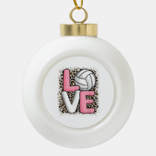 Boule En Céramique Love Volleyball Empreinte de léopard Filles Volley