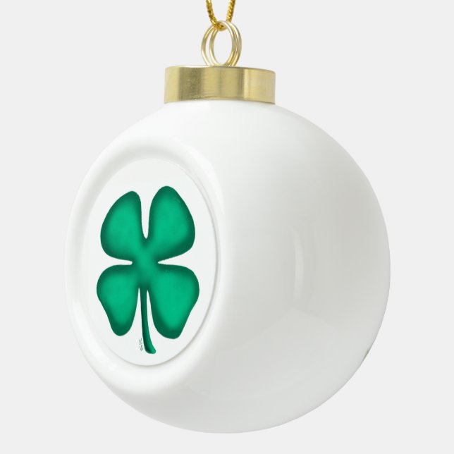 Boule En Céramique Lucky 4 Leaf Irish Clover (Droite)