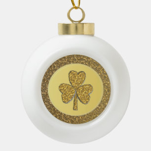 Boule En Céramique Lucky Irish Shamrock Gold Coin