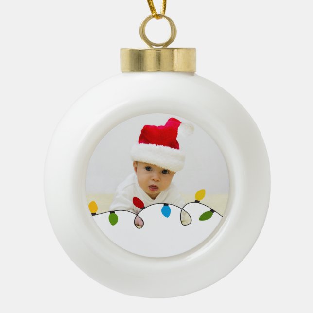 Boule En Céramique Lumières de Noël, Lumières de Noël (Devant)