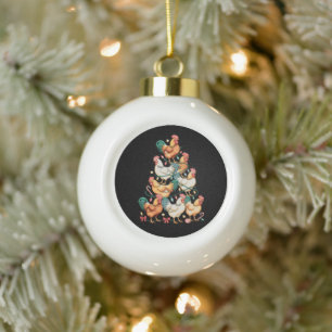 Boule En Céramique Lumières de sapin de Noël de poulet Saison des Fêt