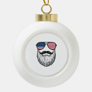 Boule En Céramique Lunettes de soleil à barbe patriotique vintage T-s